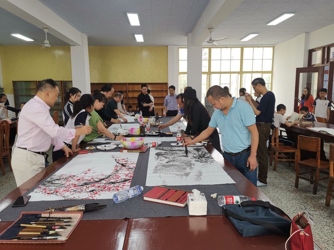 “潮涌东方踏歌行”书画现场创作